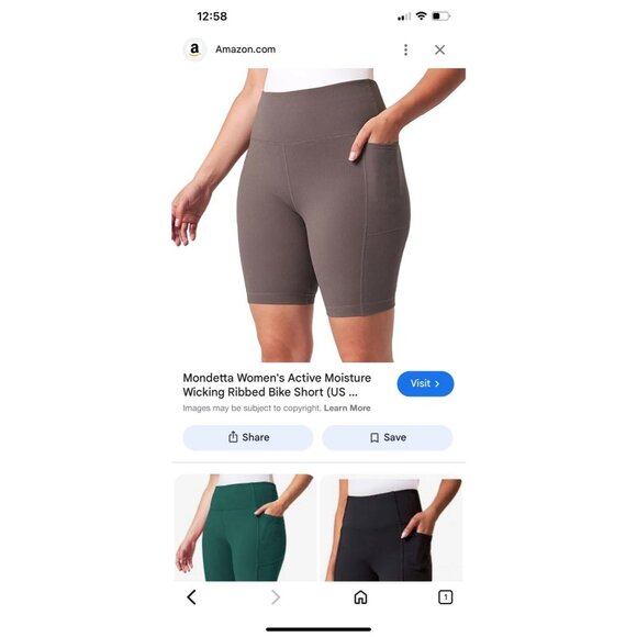 Mondetta Performance Luxury Women's Size L Brown Active Ribbed Bike Shorts - Picture 3 of 11